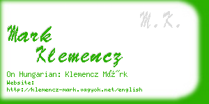 mark klemencz business card